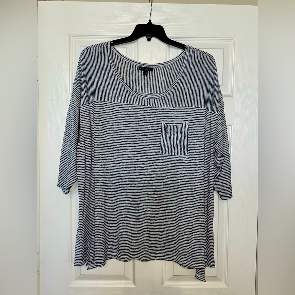 Women’s Lane Bryant Black and White Striped Top, Size 22/24